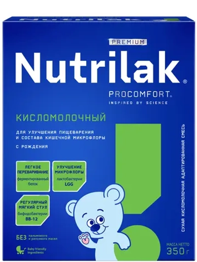 Смесь Nutrilak Premium сухая кисломолочная 350г с 0мес