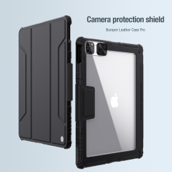 Чехол книжка от Nillkin для планшета iPad Pro 12.9 с 2020 года и iPad Air 13 с 2024-, серия Bumper Pro, с задней шторкой для камеры