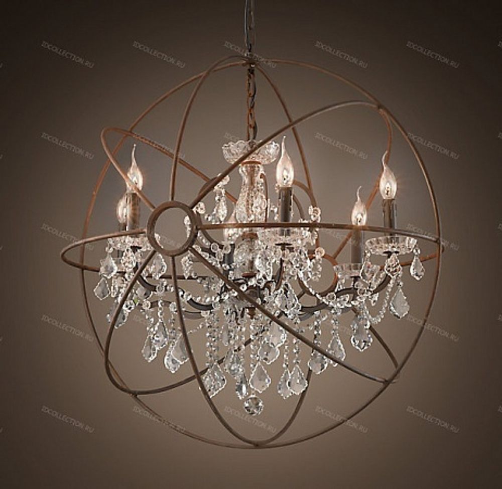 Люстра FOUCAULT'S TWIN-ORB CLEAR CRYSTAL Restoration Hardware 68060349