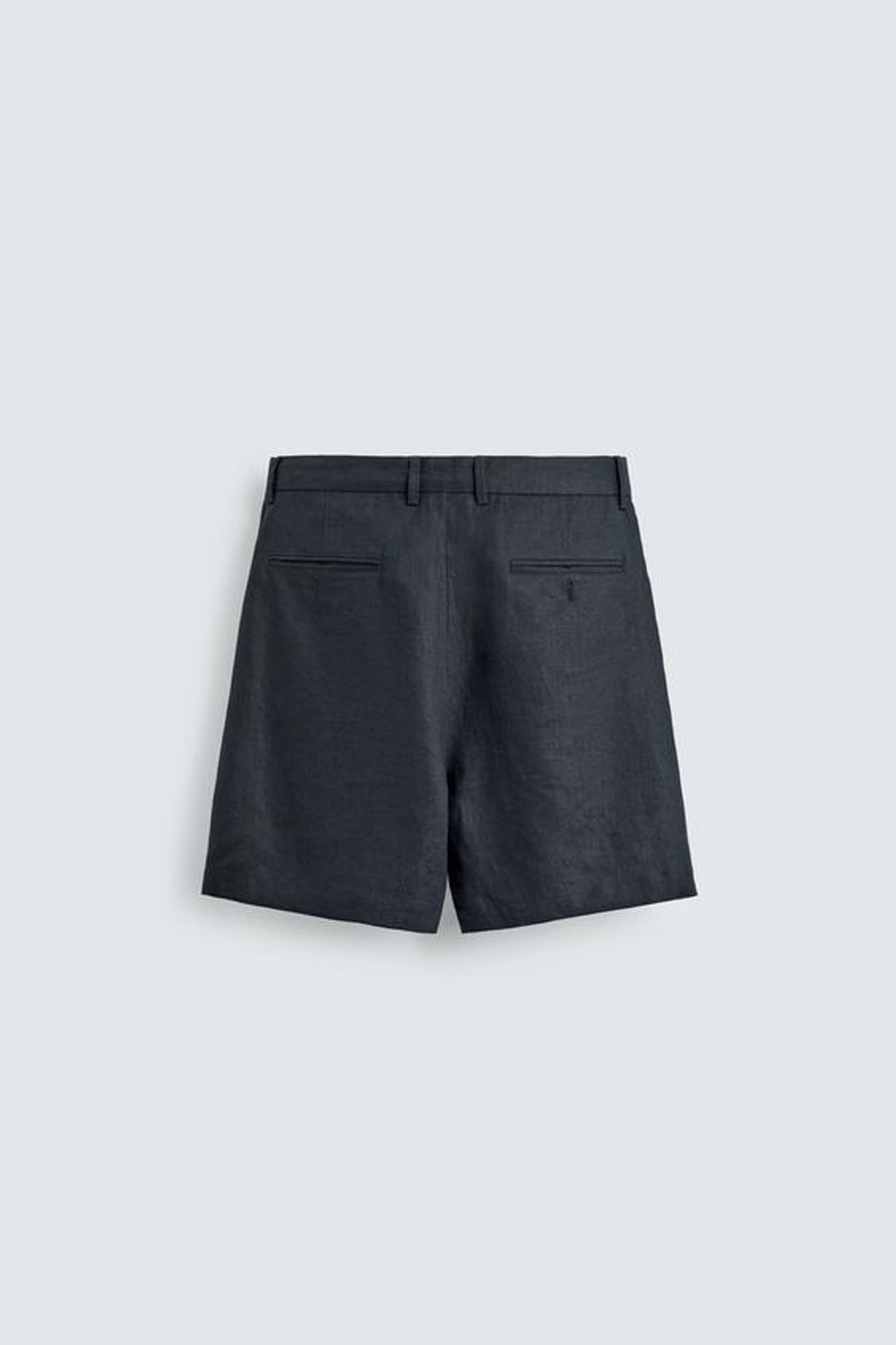 ZARA БЕРМУДЫ ИЗ 100% ЛЬНА КЛАССИЧЕСКОГО КРОЯ, МОРСКОЙ СИНИЙ