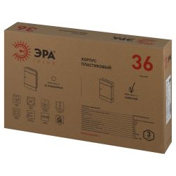 Корпус пластиковый навесной ЭРА TREND ЩРН-П-36 IP41 прозрачная крышка белый | Корпуса пластиковые распределительные