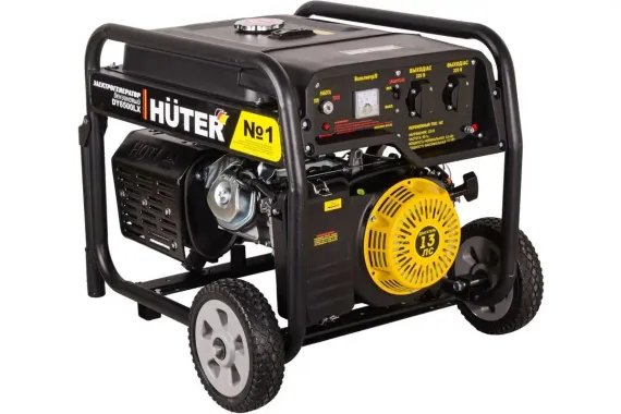 Бензиновый генератор HUTER DY6500LX с колесами