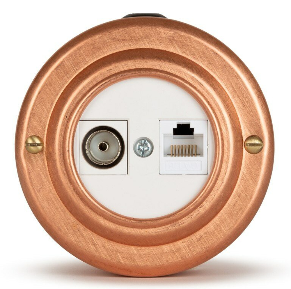Розетка информационная RJ45+TV (CAT.5E), белая, Натуральная Медь VINTAGE-BRASS 40401-7