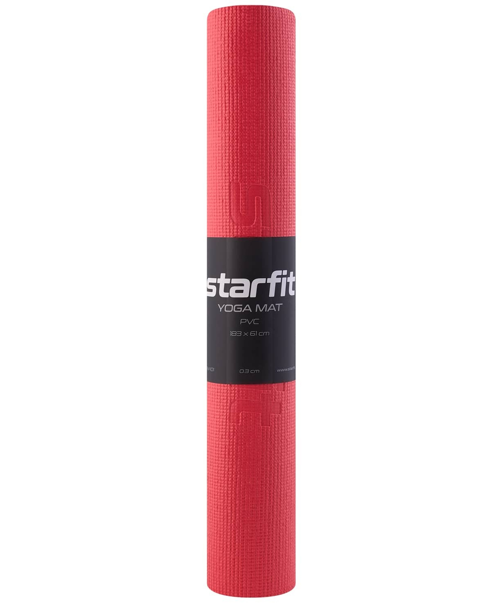 Коврик для йоги STARFIT FM-101 PVC 183x61x0,3 см, красный