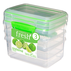 Набор контейнеров 3шт 1л Sistema Fresh зеленый