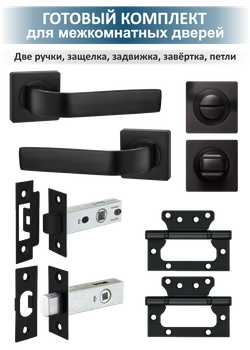 Ручка дверная с защелкой задвижкой поворотником петлями EVO