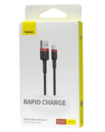 Usb Кабель-зарядка Lightning Baseus Cafule 1м (CALKLF-B19) черно-красный
