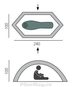 Однодуговая велосипедная палатка BTrace Bike Base Alu 1 [T0526]