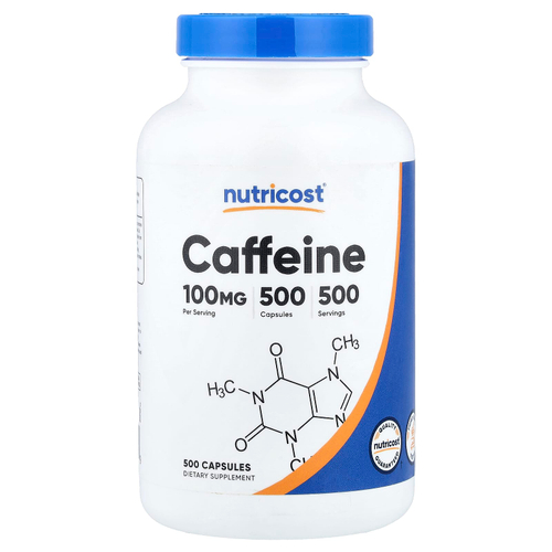 Nutricost, Кофеин, 100 мг, 500 капсул