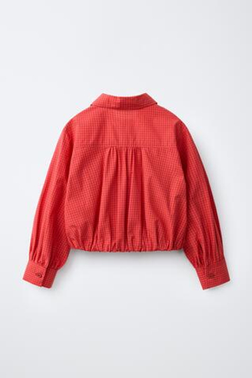 ZARA РУБАШКА В КЛЕТКУ, КРАСНЫЙ