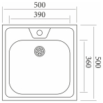 Мойка 50х50 (0,4) вып 1 1/2 Эконом (глуб. 13см)