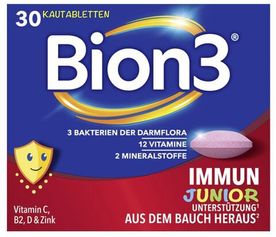 Bion3 Жевательные "Immune Junior", 30 шт. со вкусом малины, 28,5 г.