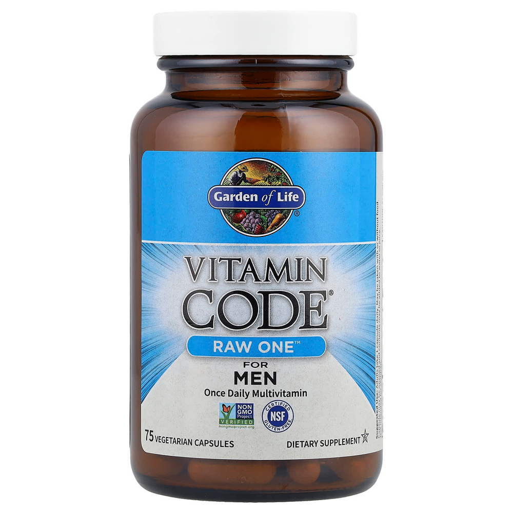 Garden of Life, Vitamin Code®, RAW One™, мультивитаминная добавка для мужчин, для приёма 1 раз в день, 75 вегетарианских капсул