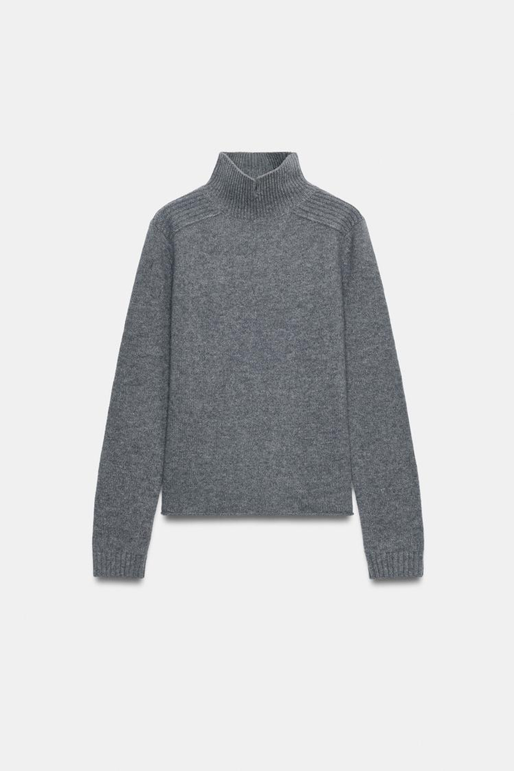 ZARA СВИТЕР С ВЫСОКИМ ВОРОТНИКОМ, МЯГКИЙ СЕРЫЙ