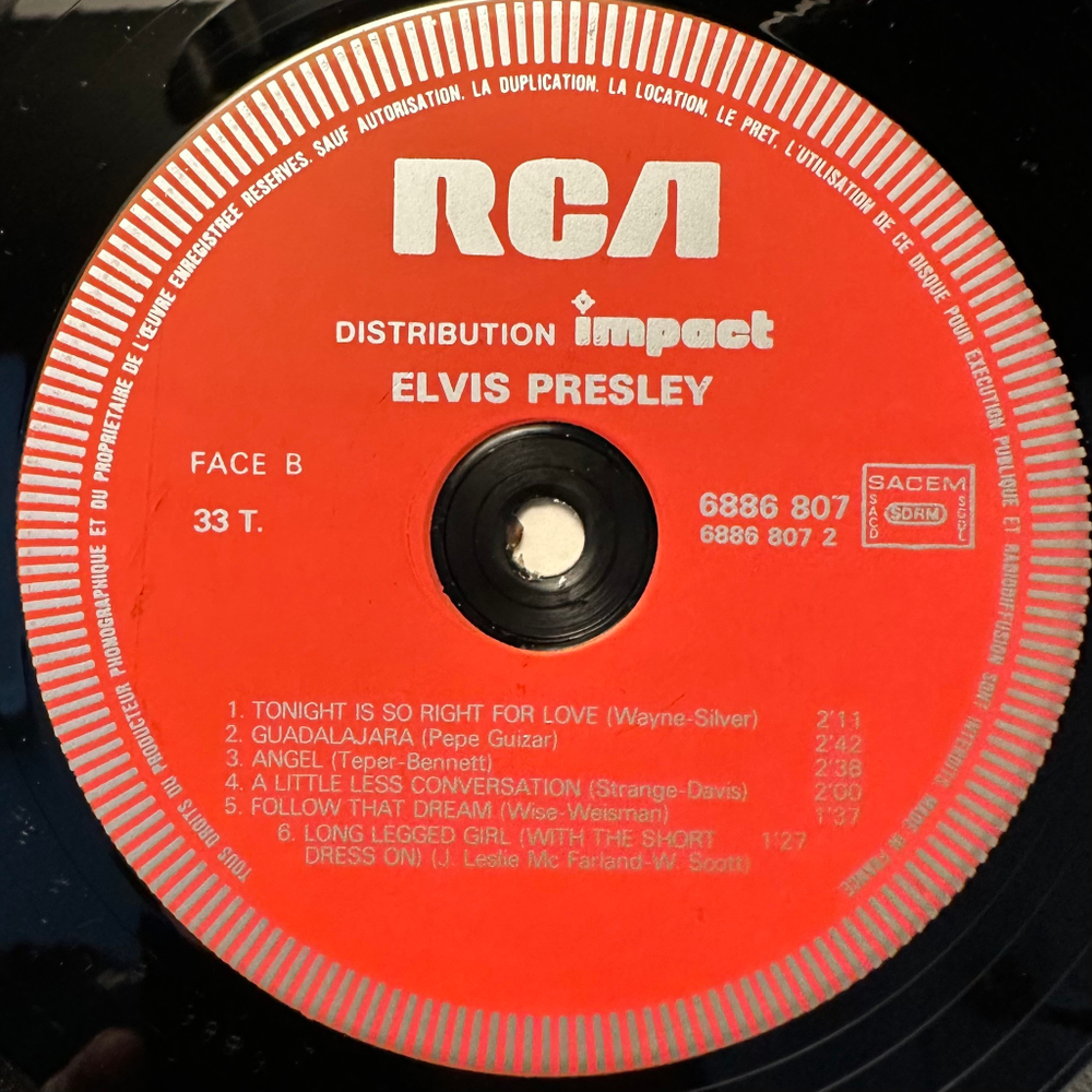 Elvis Presley - Elvis Presley (Франция 1977г.)