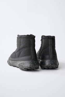 ZARA СТЕГАНЫЕ БОТИНКИ, ЧЕРНЫЙ