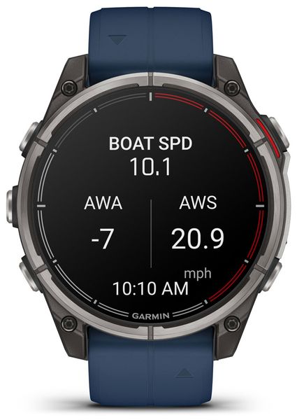 Умные часы Garmin Quatix 8 47 мм AMOLED Sapphire Titanium Синий | Captain Blue (010-02904-51 | 010-02904-50)
