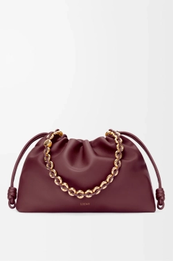 Loewe Большая сумка Flamenco из мягкой кожи ягненка наппа, бургунди