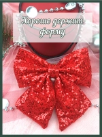 Бант на елку большой новогодний на верхушку красный