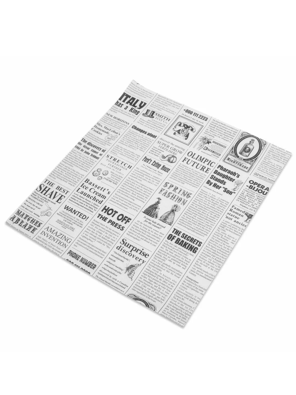 ЛИСТЫ ГАЗЕТА 390*390 ВЛАГОПРОЧНАЯ 40 ГР. 1000 ШТ.