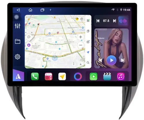 Магнитола для Toyota RAV4 2 2003-2005 - FarCar S500+TS105 монитор 13" 2K QLED на Android 14, Быстрая, CarPlay, 4G SIM-слот