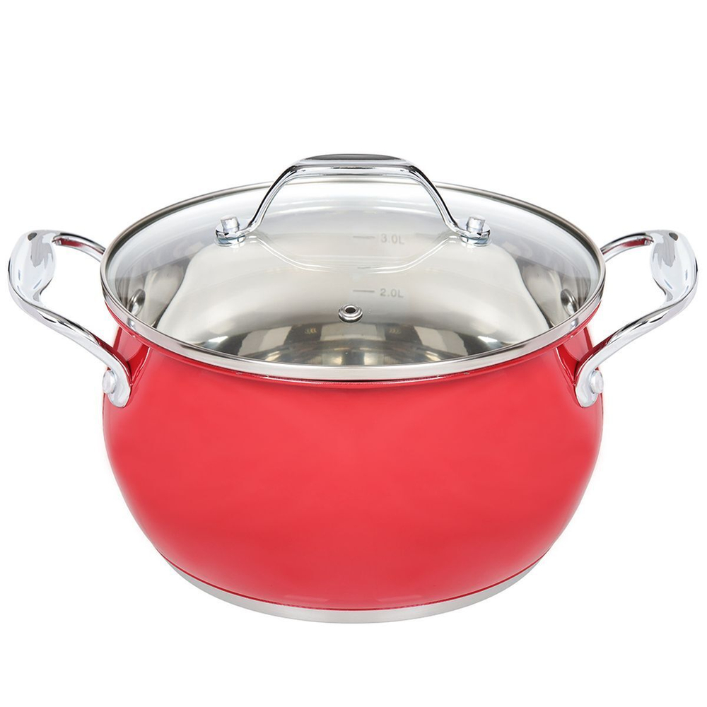 Кастрюля нерж, 3.6 л, с крыш, Daniks, Валетта, QS-2-20/GS-01616-20CA, индукц