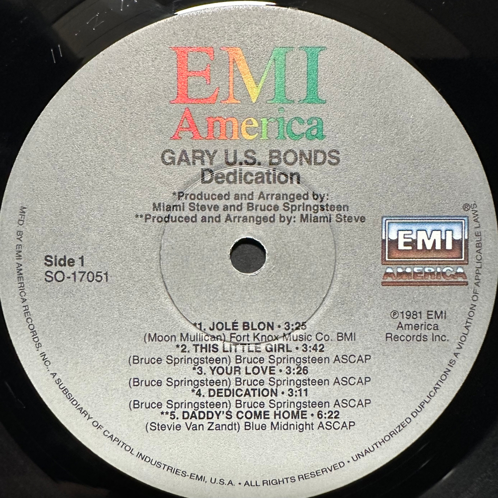 Gary U.S. Bonds - Dedication (США 1981г.)