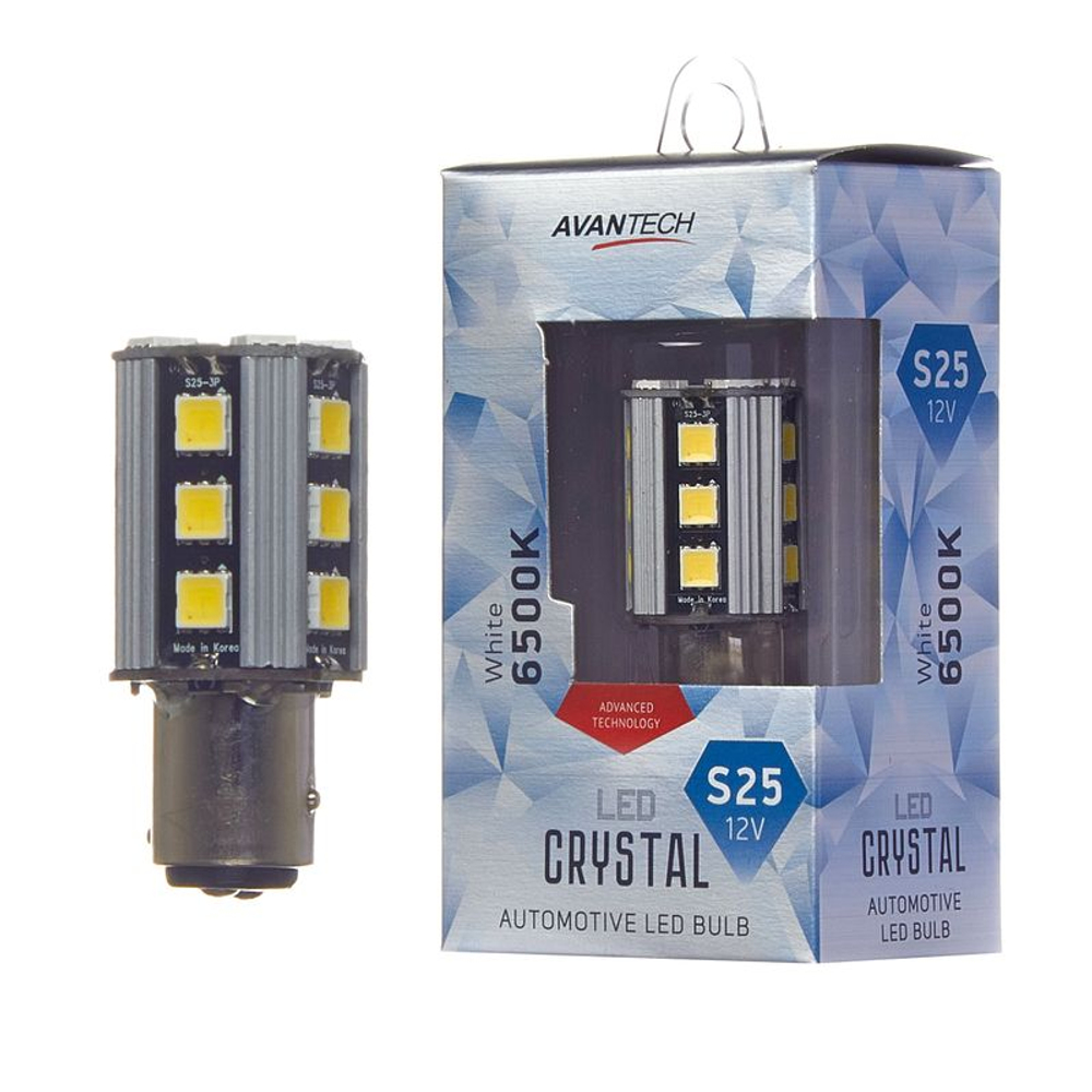 Лампа светодиодная Avantech 12V LED S25 BAY15D 6500K, 1 шт. ALB0123