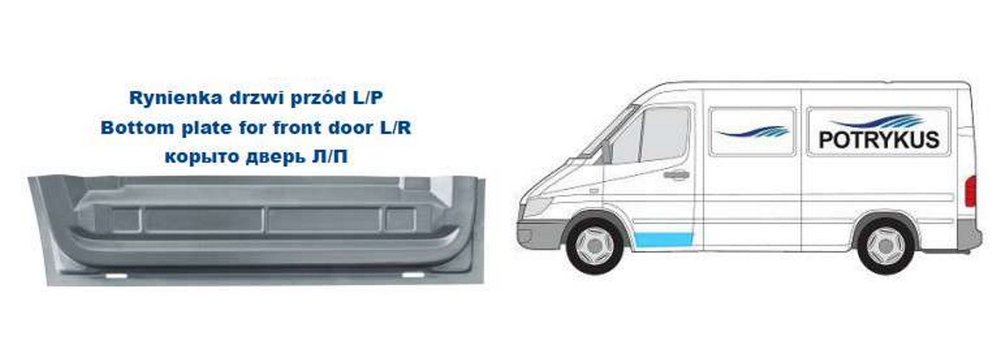 Внутрянка левой двери Mercedes Sprinter 1995-2006 (Potrykus)