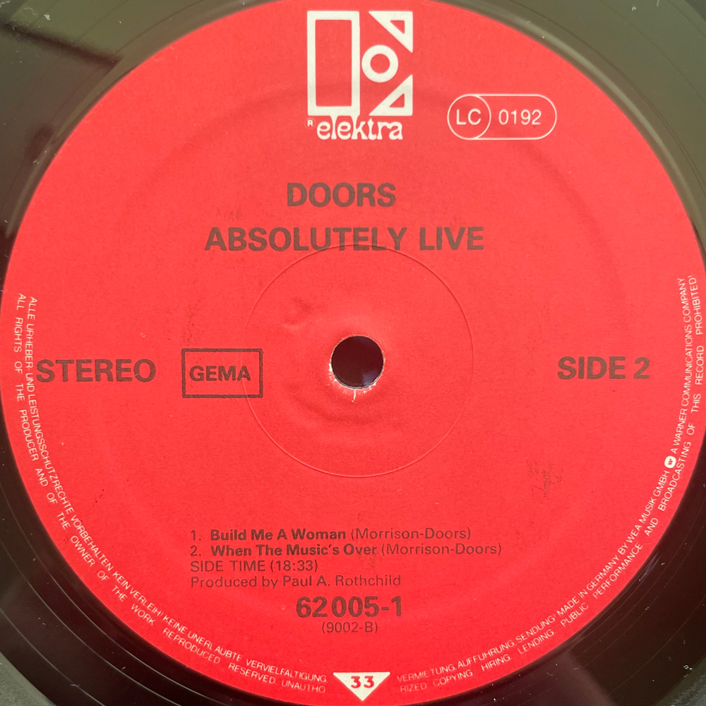 Виниловая пластинка The Doors ‎– Absolutely Live 2LP