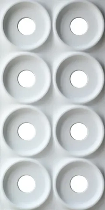 3Д полиуретановая панель, Большие круги, Белый / PU BLOCK PANEL, HL-01 (под покраску), 1200х600 мм