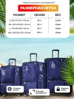 Большой чемодан Mironpan Model 160, Бирюзовый, L