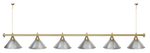Лампа STARTBILLIARDS 6 пл. (плафоны зеленые,штанга зеленая,фурнитура золото)