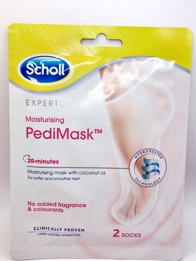 Scholl Маска для ног 20-минутная увлажняющая с маслом кокоса и мочевиной, 1 пара (из Финляндии)