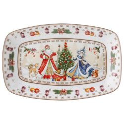 БЛЮДО LEFARD "ДЕД МОРОЗ И СНЕГУРОЧКА" ПРЯМОУГ. 25*16*3 СМ (КОР=12ШТ.)