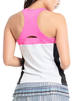 Женский топ теннисный Lucky in Love Prep It Up Scuba High Neck Tank - белый