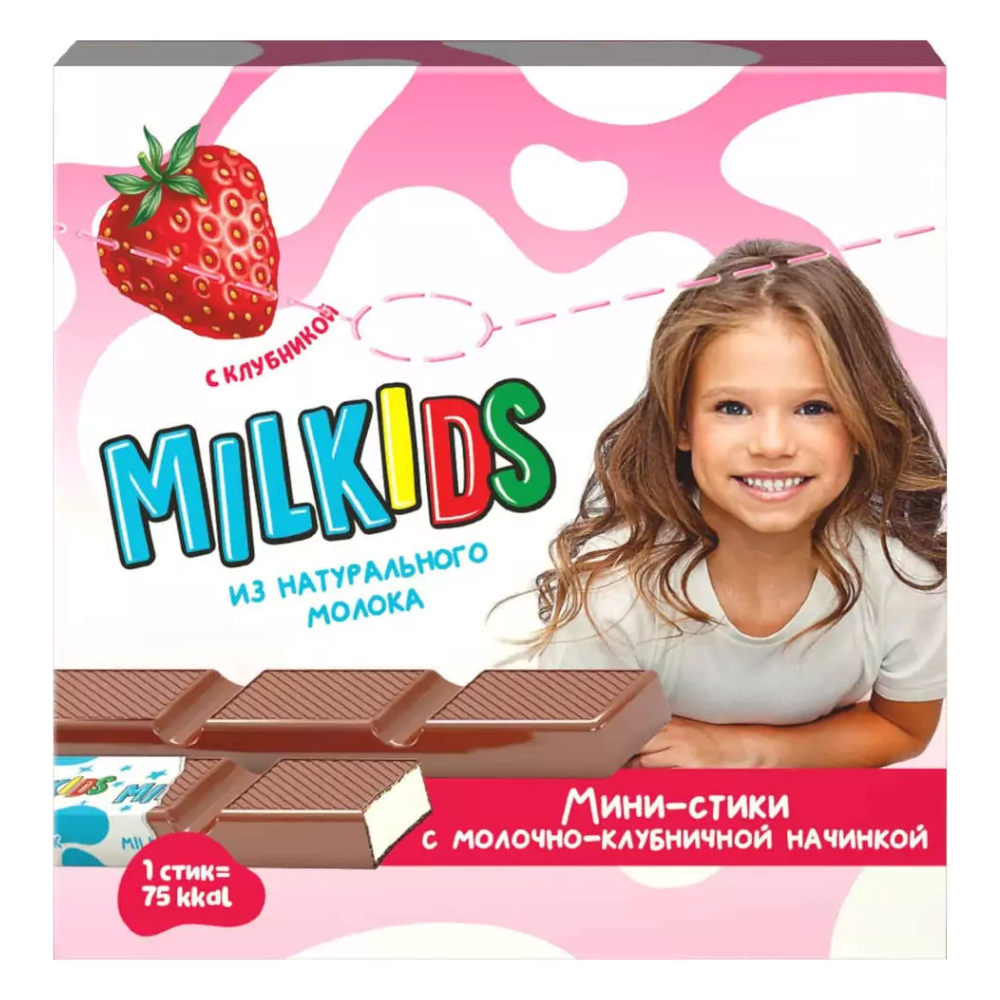 Шоколад Milk Kids клубничный 53 гр