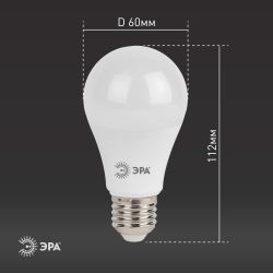 Лампа светодиодная ЭРА STD LED A60-15W-827-E27 15Вт груша теплый белый свет Е27 | Лампы cветодиодные Груша (A)
