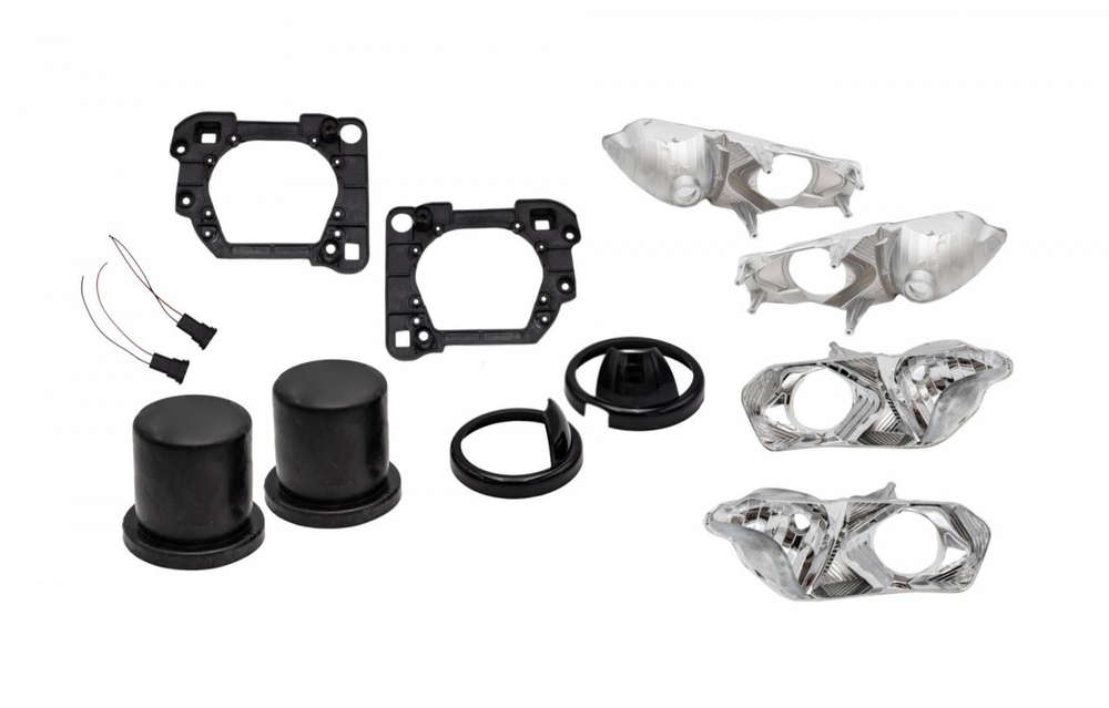 Переходная рамка NISSAN X-TRAIL (2014-2019) SILVER LED Комплект (Набор для модернизации фар)