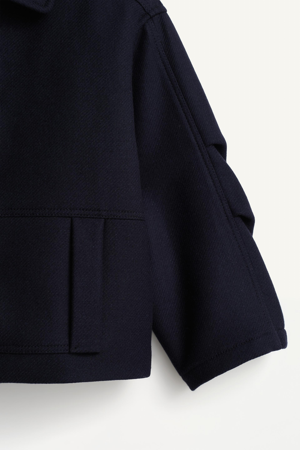 ZARA ШЕРСТЯНОЙ БОМБЕР - LIMITED EDITION, ТЕМНО-СИНИЙ