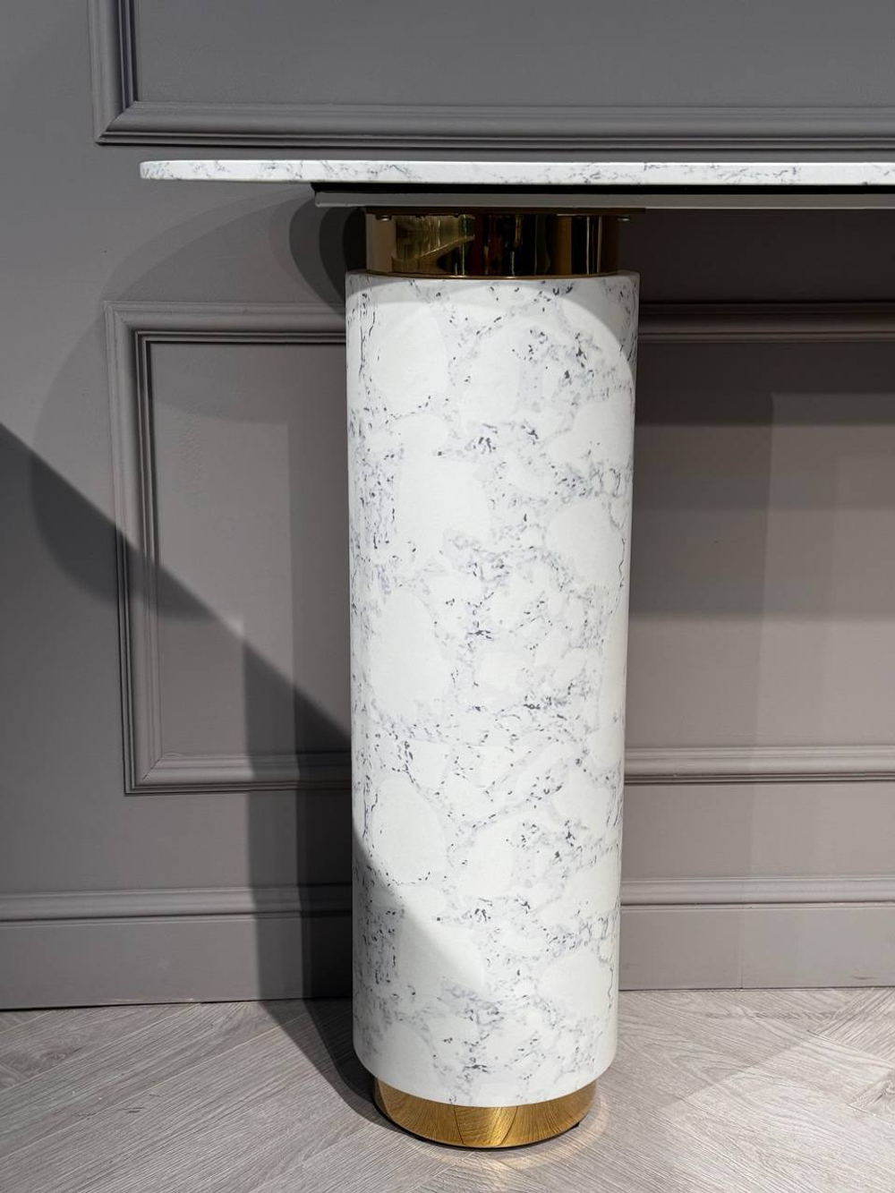 Стол-консоль Прима MC3043-120WH,120х40х85 см, белый мрамор/золото