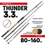 Удилище фидерное Thunder 3.3м + хлысты с разными тестами
