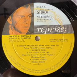Винтажная виниловая пластинка LP Frank Sinatra With Duke Ellington (Japan 1968) (No Obi) All I Need Is The Girl