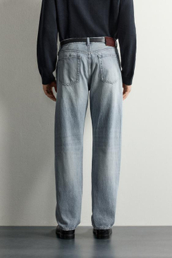 ZARA ДЖИНСЫ STRAIGHT FIT УДЛИНЕННЫЕ, СИНИЙ