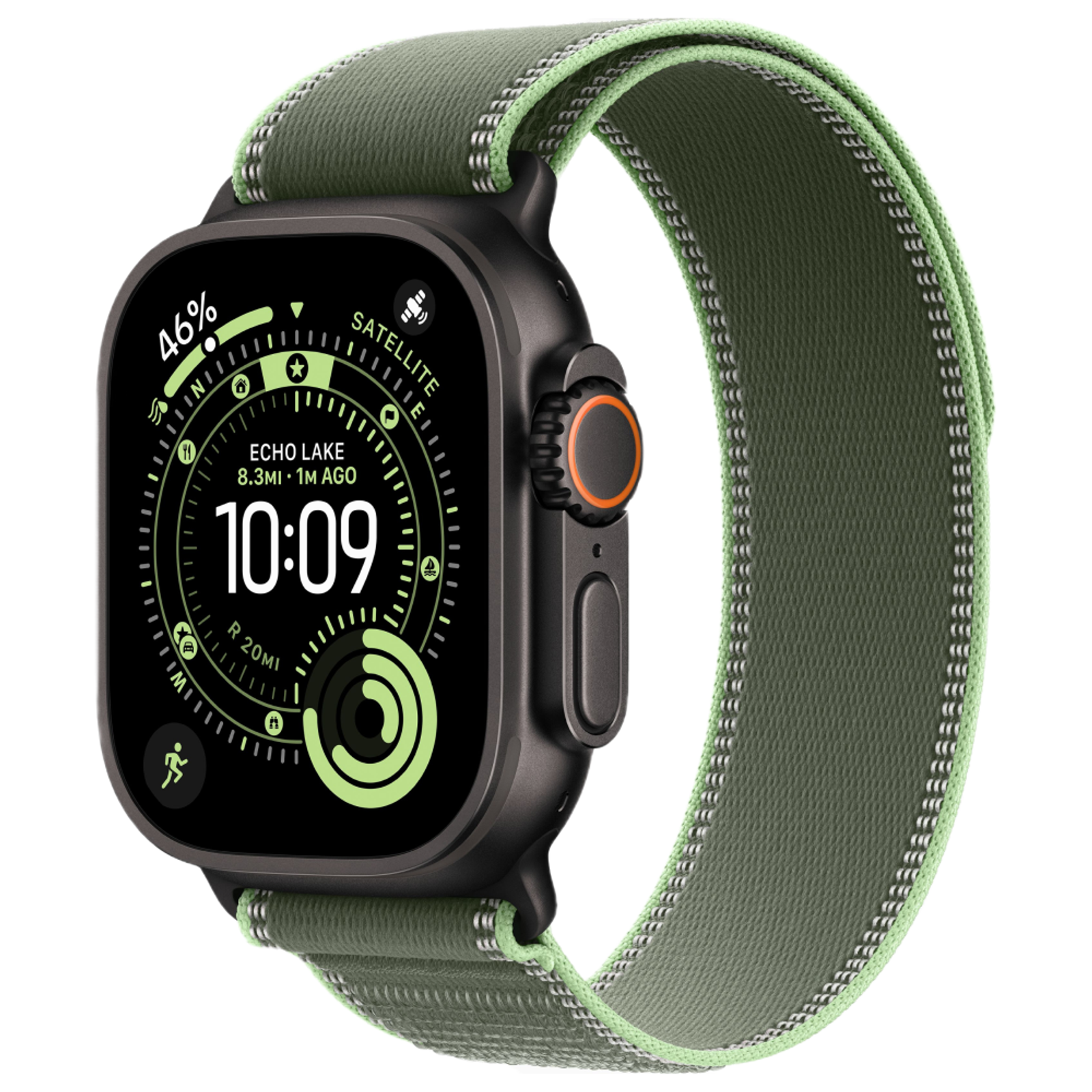 Умные часы Apple Watch Ultra 3, 49 мм, Black Titanium, ремешок Green Trail Loop S/M