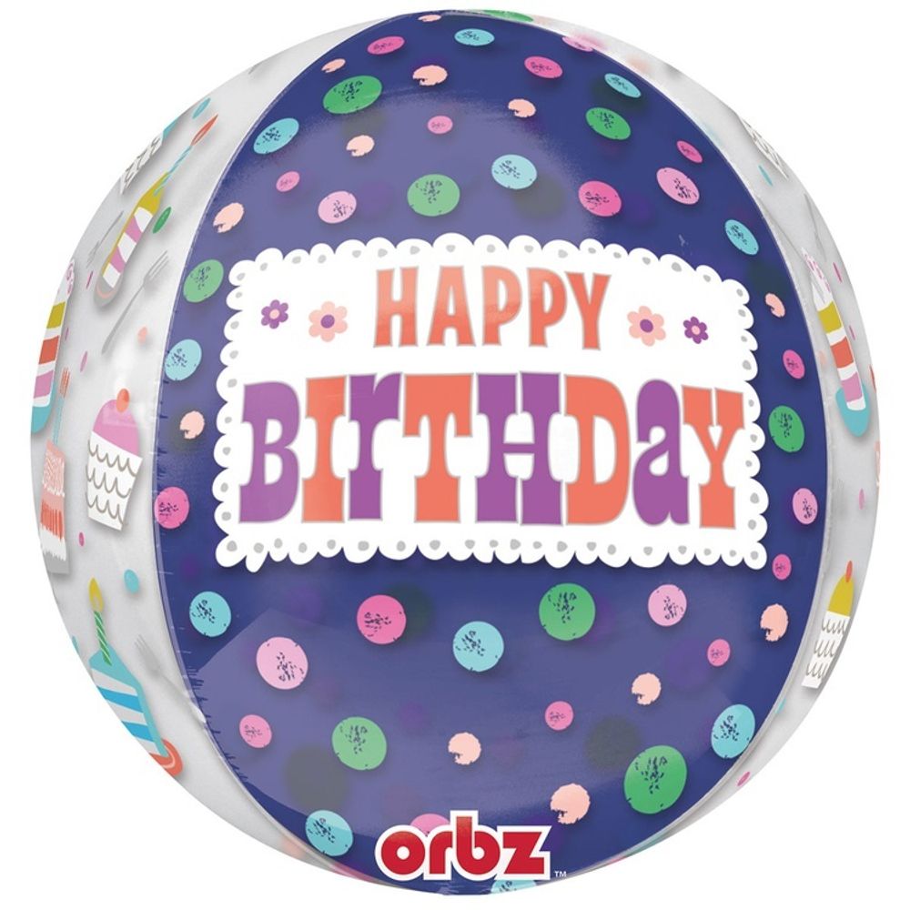 Шар Сфера 3D Happy birthday торты Шар Сфера 3D Happy birthday торты