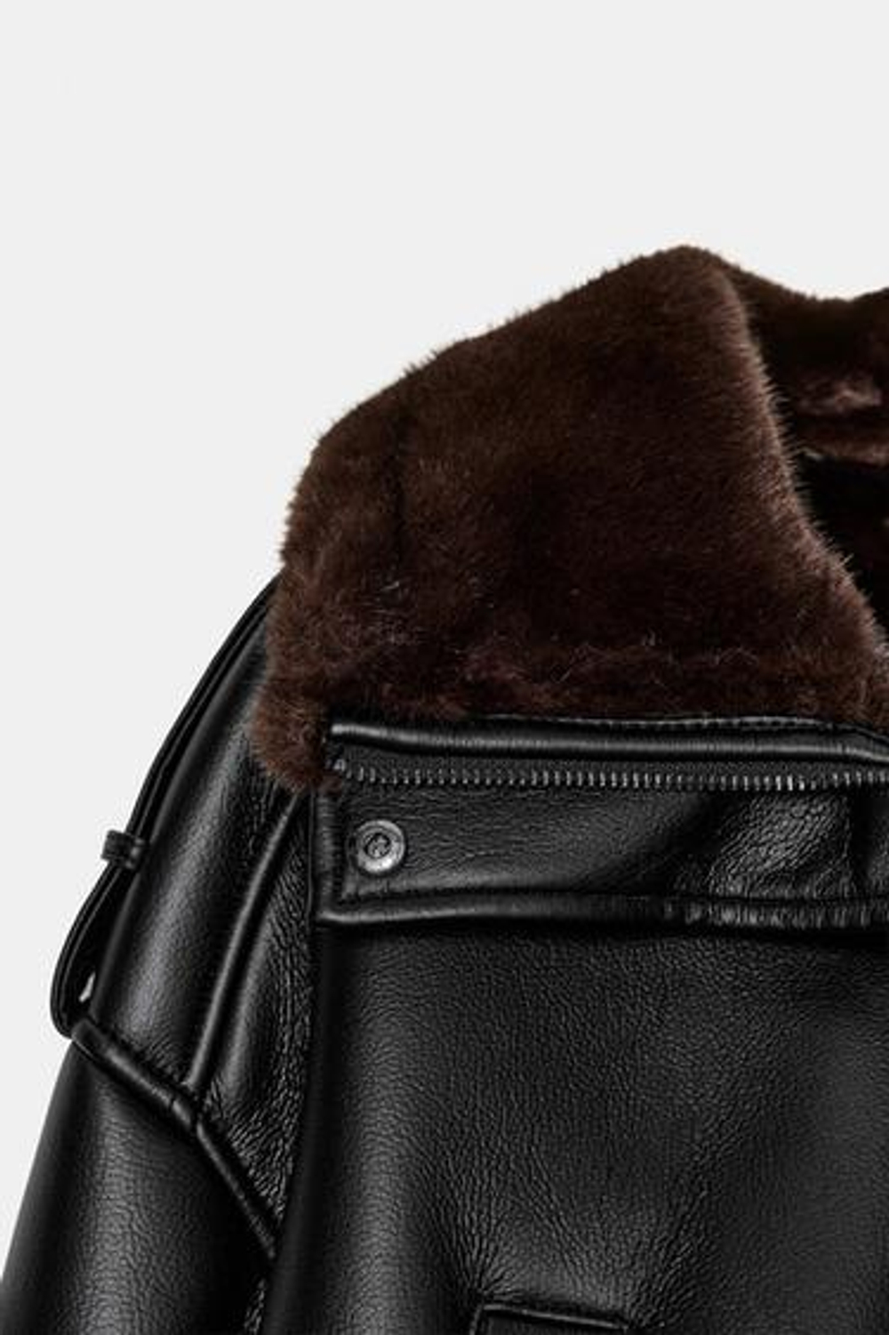 Двусторонняя искусственная кожа бомбер куртка - ZARA