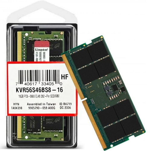 Модуль памяти NBook SO-DDR5 16GB, 5600Mhz, Kingston ValueRam (KVR56S46BS8-16)