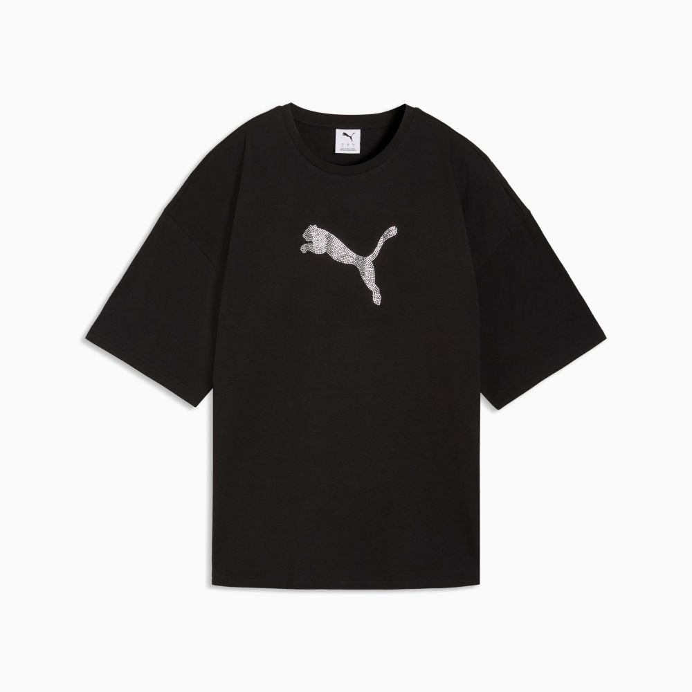 Футболка женская PUMA ESS GRAPHICS LEO LUXE Bedazzled Oversized Tee