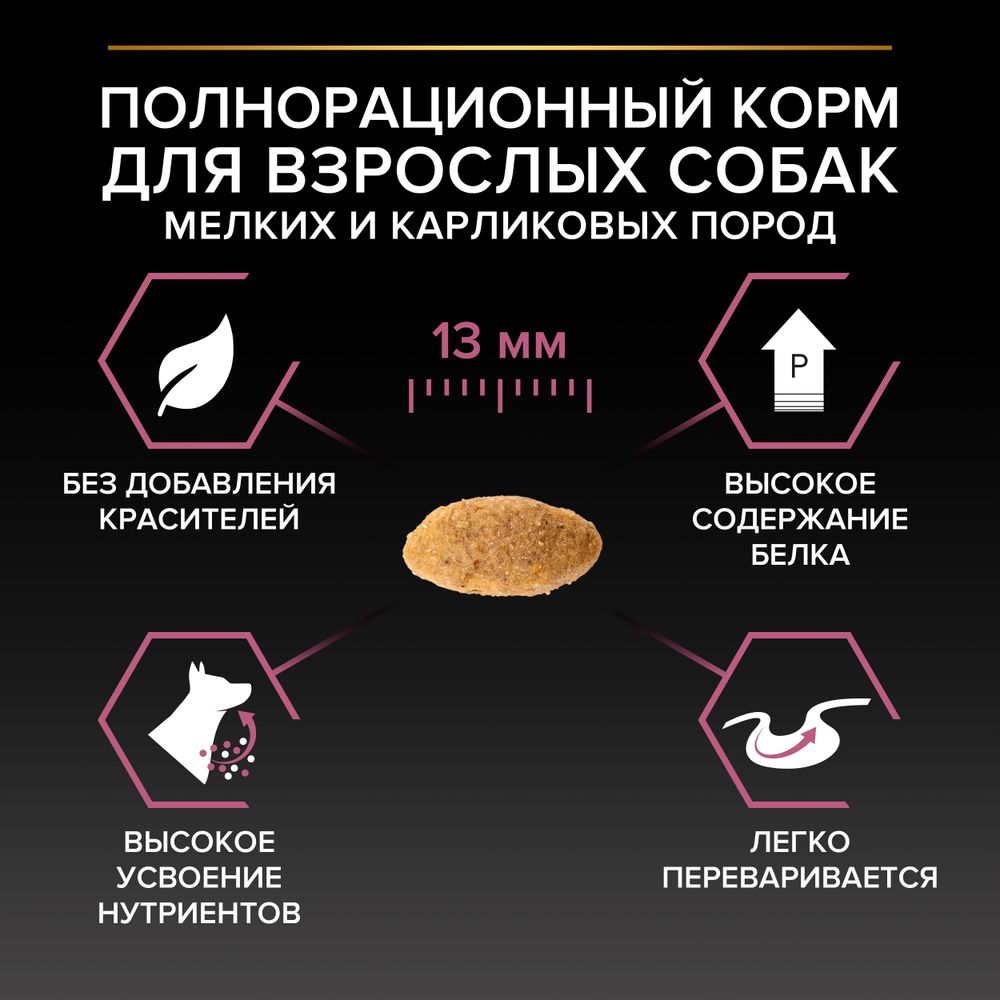 Сухой корм PRO PLAN SENSITIVE SKIN для взрослых собак мелких и карликовых пород с чувствительной кожей лосось 3 кг